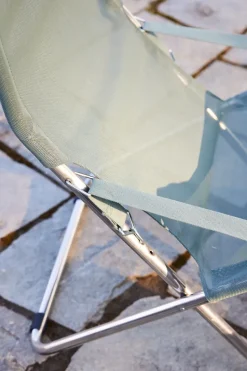 Silla para tomar el sol Fiesta, Sage green-estructura de aluminio