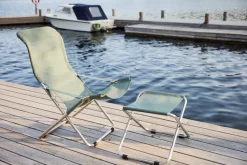 Silla para tomar el sol Fiesta, Sage green-estructura de aluminio