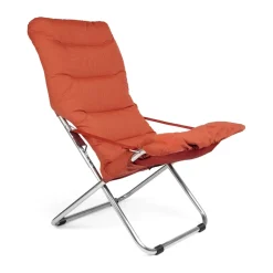 Silla para tomar el sol Fiesta Soft, Tela orange, estructura de aluminio