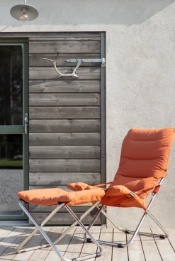 Silla para tomar el sol Fiesta Soft, Tela orange, estructura de aluminio