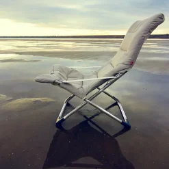 Silla para tomar el sol Fiesta Soft, Tela beige, estructura de aluminio