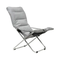 Silla para tomar el sol Fiesta Soft, Tela grey, estructura de aluminio