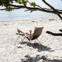 Silla para tomar el sol Fiesta Soft, Tela grey, estructura de aluminio