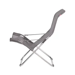 Silla para tomar el sol Fiesta, Tela continente, estructura de aluminio