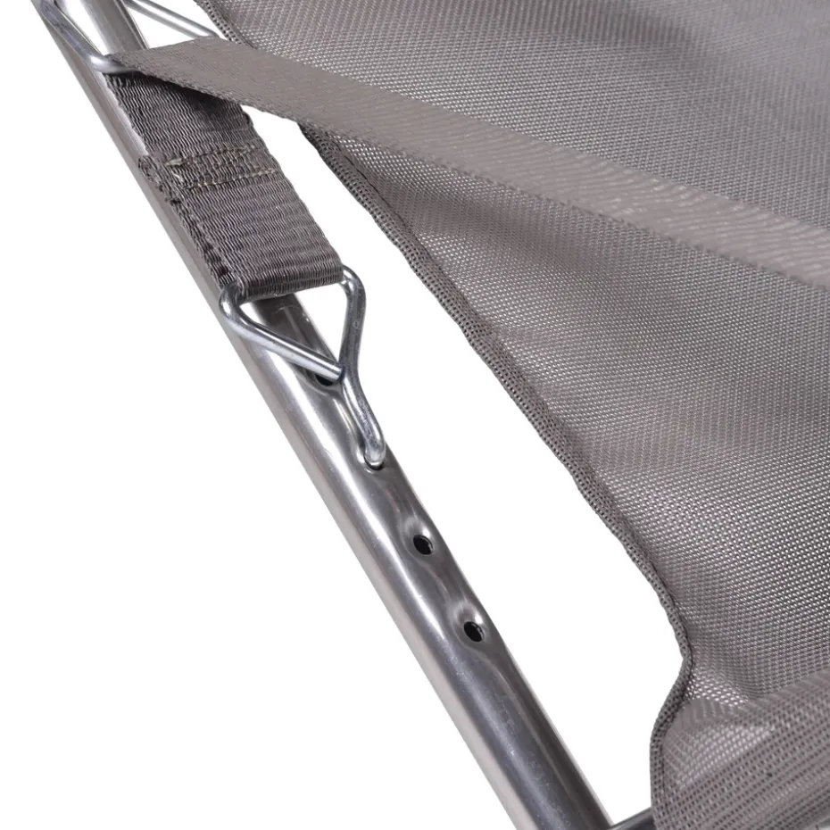 Silla para tomar el sol Fiesta, Tela continente, estructura de aluminio