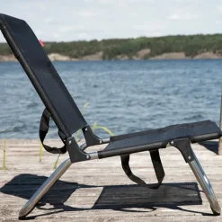 Silla para tomar el sol Quick, Textaline black, estructura de aluminio