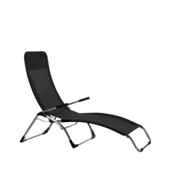 Silla para tomar el sol Samba, Textaline black, estructura de aluminio