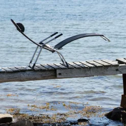 Silla para tomar el sol Samba, Textaline black, estructura de aluminio