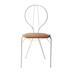 Silla Pia, Soporte de acero lacado blanco - roble aceitado
