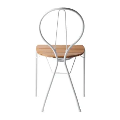 Silla Pia, Soporte de acero lacado blanco - roble aceitado