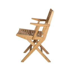 Silla plegable Flip, Teak, con reposabrazos