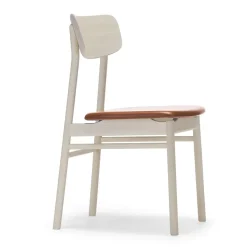 Silla Prima Vista, Cuero elmotique 43807 cognac-abedul claro lacado mate