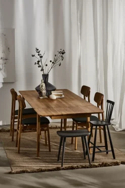 Silla Prima Vista roble aceitado, Cuero elmotique 99001 negro