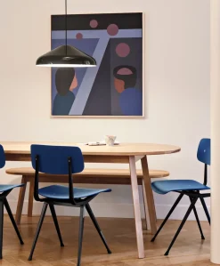 Silla Result, Azul oscuro-base de acero negro