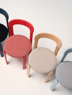 Silla Rey tapizada, Steelcut Trio 113 slate blue