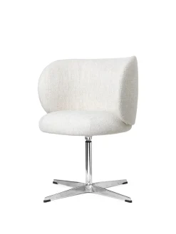 Silla Rico dining chair swivel bouclé, Off-white
