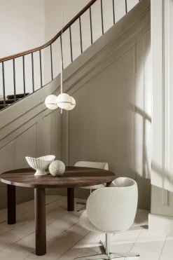 Silla Rico dining chair swivel bouclé, Off-white