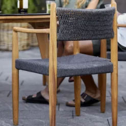 Silla Royal, Dark grey, teak