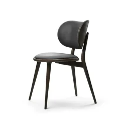 Silla The Dining Chair, piel negra, haya teñida negra