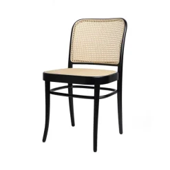 Silla Ton no.811 ratán, Barniz negro B123-asiento ratán New Rotting