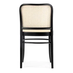 Silla Ton no.811 ratán, Barniz negro B123-asiento ratán New Rotting