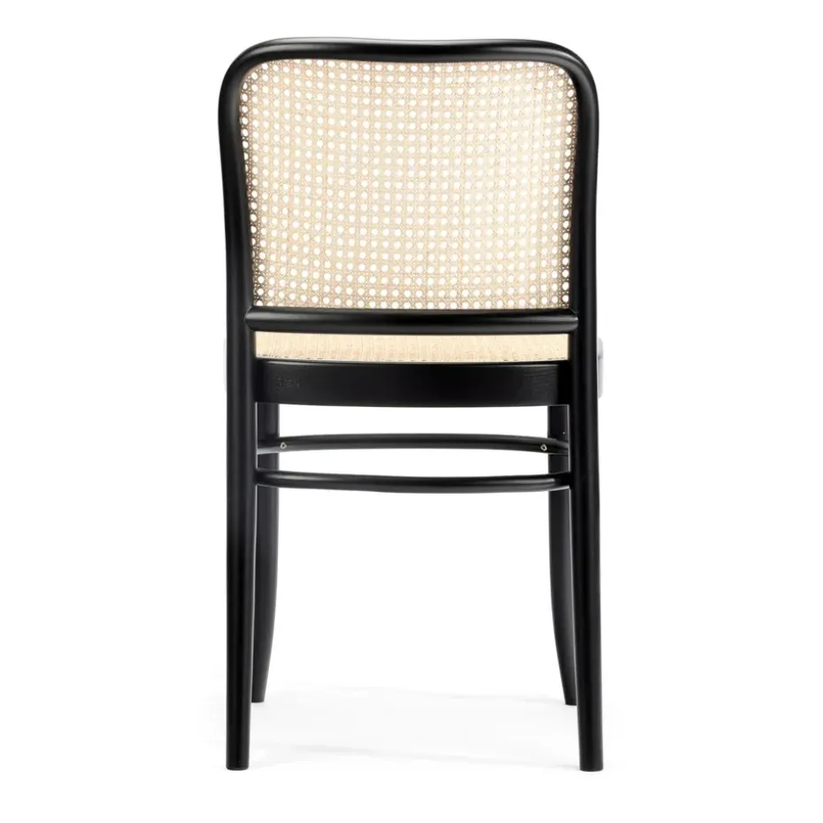 Silla Ton no.811 ratán, Barniz negro B123-asiento ratán New Rotting