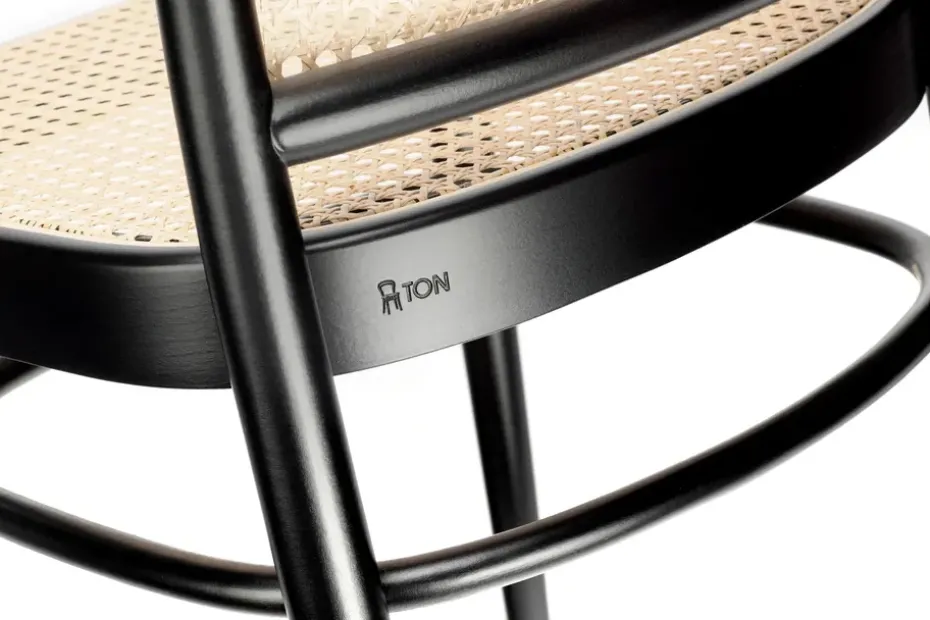 Silla Ton no.811 ratán, Coffee B4-asiento ratán New Rotting