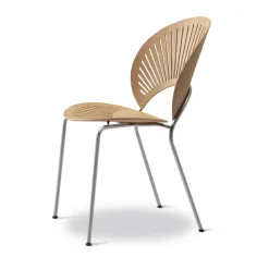 Silla Trinidad 3398, Roble aceitado - acero inoxidable cepillado