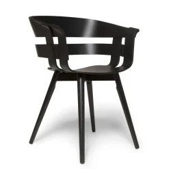 Silla Wick Chair, negro-patas de fresno negras