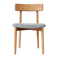 Sillas con asiento Tetra, Tejido color hormigón-roble aceitado natural