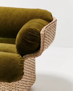 Sillón Basket tapizado, Mumble Glamour Grupo 40-ratán