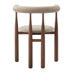 Sillón con reposabrazos Bukowski tapizado, Nogal, Megan 26 Beige