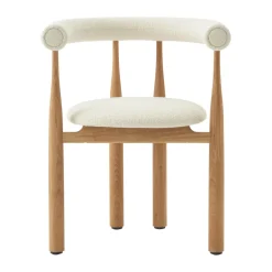 Sillón con reposabrazos Bukowski tapizado, Roble, Lana Barnum