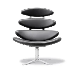 Sillón Corona, Cuero omni 301 - estructura cromada