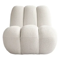 Sillón de jardín Toe bouclé, off-white