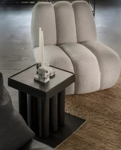 Sillón de jardín Toe bouclé, off-white