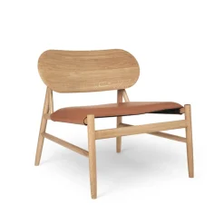 Sillón Ferdinand, Cuero cognac, estructura roble encerado