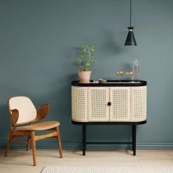 Sillón Gesture, Cuero silk 250 cognac, base de roble con aceite de teca