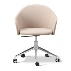 Sillón Gomo Armchair con base giratoria 5 patas, Blazer CUZ47 Fairfield -aluminio pulido