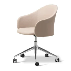 Sillón Gomo Armchair con base giratoria 5 patas, Blazer CUZ47 Fairfield -aluminio pulido