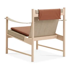 Sillón HB, Arce aceitado blanco-cuero brandy