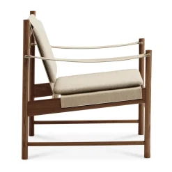 Sillón HB, Roble aceitado ahumado-lona natural