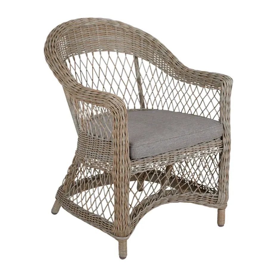 Sillón Kamomill con cojín de asiento y respaldo, Beige-arena