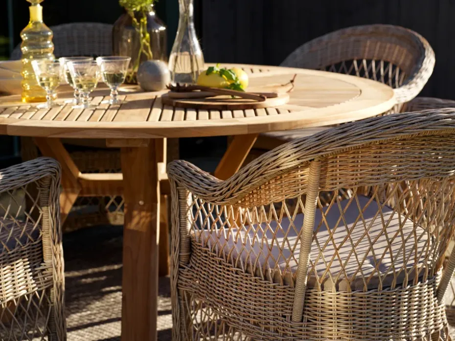 Sillón Kamomill con cojín de asiento y respaldo, Beige-arena