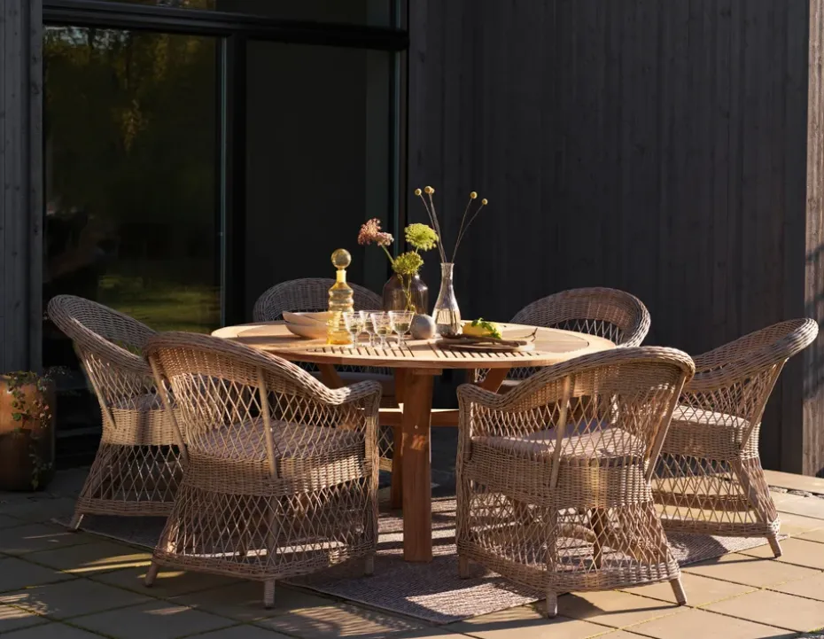 Sillón Kamomill con cojín de asiento y respaldo, Beige-arena