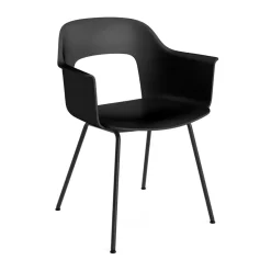 Sillón Layout Armchair 211 con reposabrazos, Black-acero lacado negro