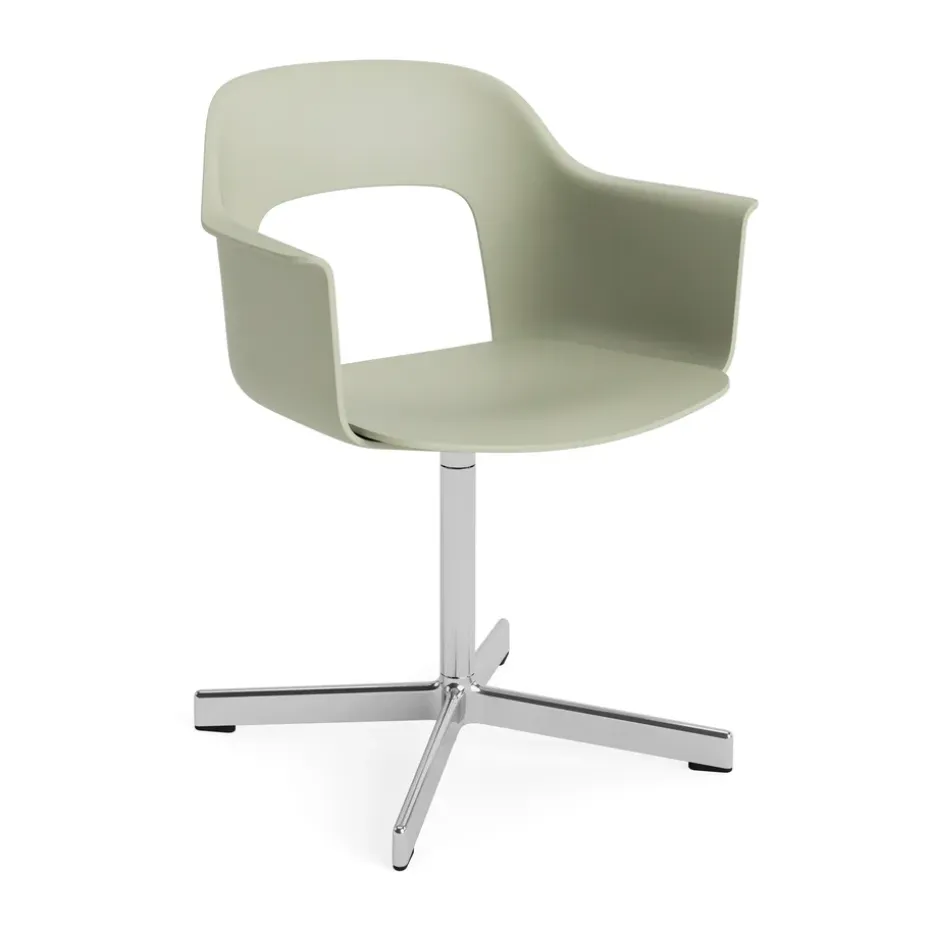 Sillón Layout Armchair 231 silla de oficina, Pastel green-aluminio pulido 4 star swivel base