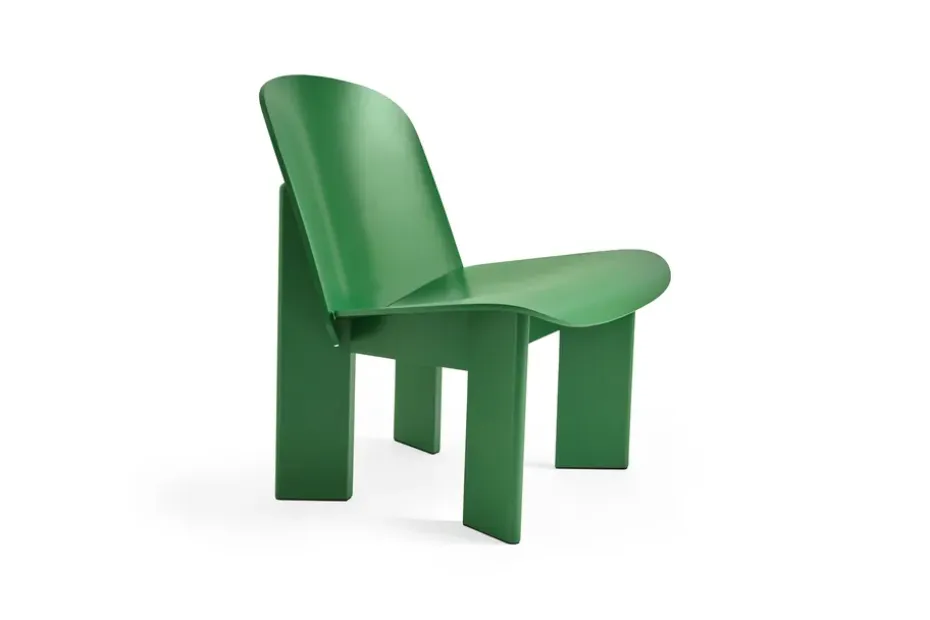 Sillón lounge Chisel, Haya lacada color verde intenso