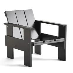 Sillón lounge Crate de pino lacado, Negro