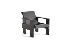 Sillón lounge Crate de pino lacado, Negro